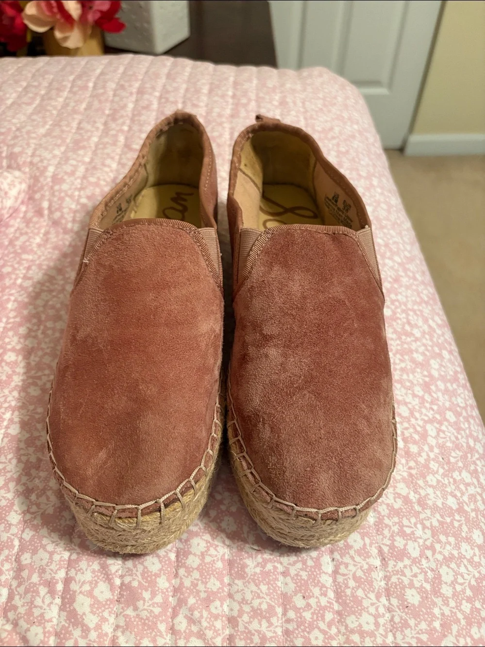 Sam Edelman Dusty Rose Suede Espadrille Slip-On